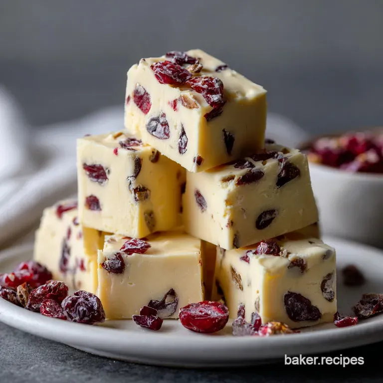 White Chocolate Cranberry Fudge
