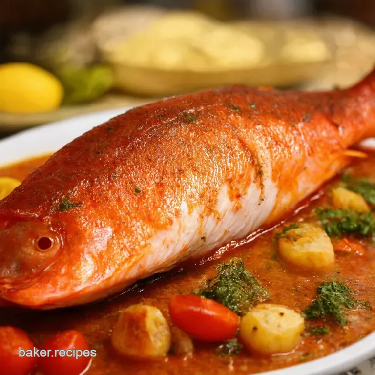Whole Red Snapper Baked with Lemon Herbs presentation
