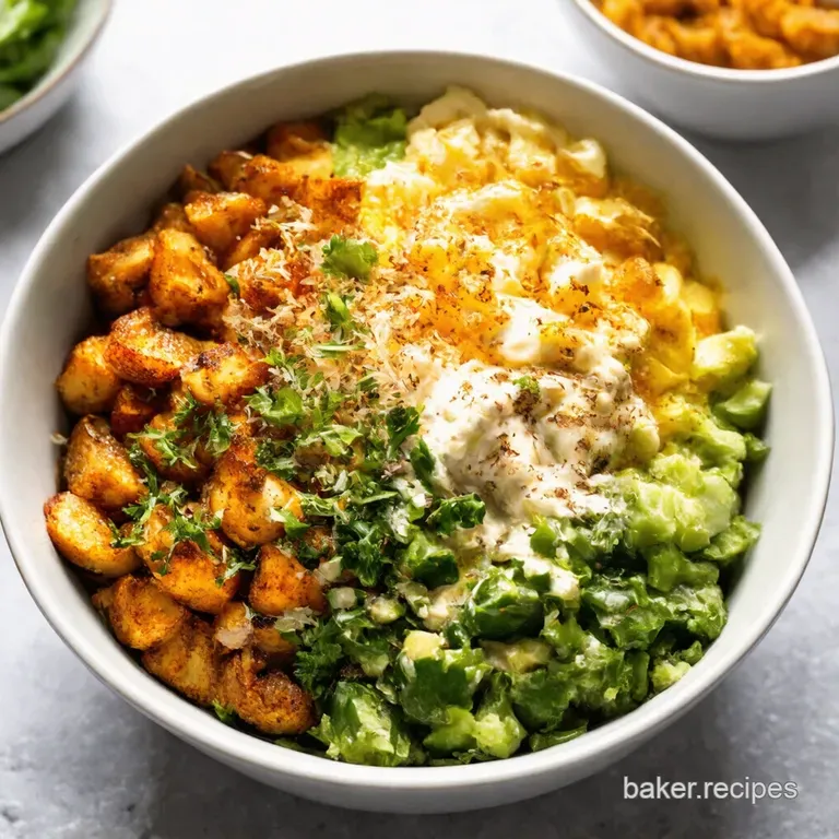 Whole30 Veggie Power Bowls with Creamy Cashew Dressing presentation
