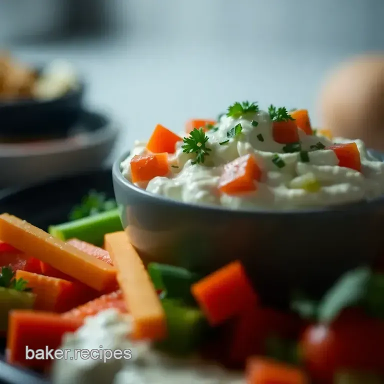 Zesty Greek Yogurt Veggie Dip presentation
