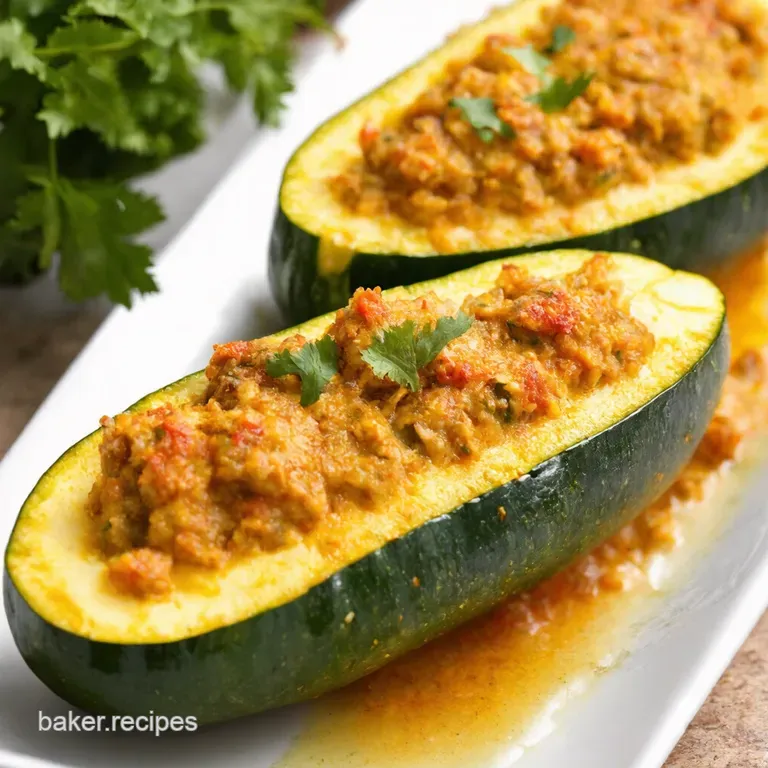 Zesty Italian Stuffed Zucchini Boats presentation