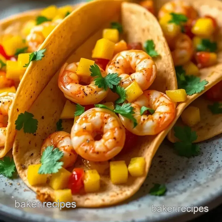 Zesty Mexican Shrimp Tacos with Mango Salsa presentation